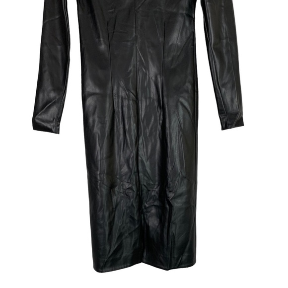 MDNT:45 Faux Leather V Neck Button Down Midi Dress Size XS - Picture 10 of 11